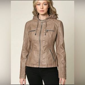 Lock and Love WJC663 Women's Hoodie Motorcycle Jacket - Size M